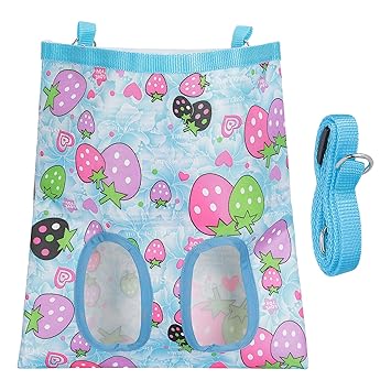 Rabbit Feeder Bag, Multipurpose Guinea Pig Holder for Small Animals for Guinea Pig for Rabbit for Hamsters(Blue Strawberry)