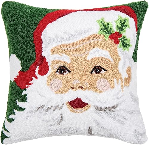 C&F Home Santa Claus - Almohada con gancho (18 x 18 pulgadas), color verde