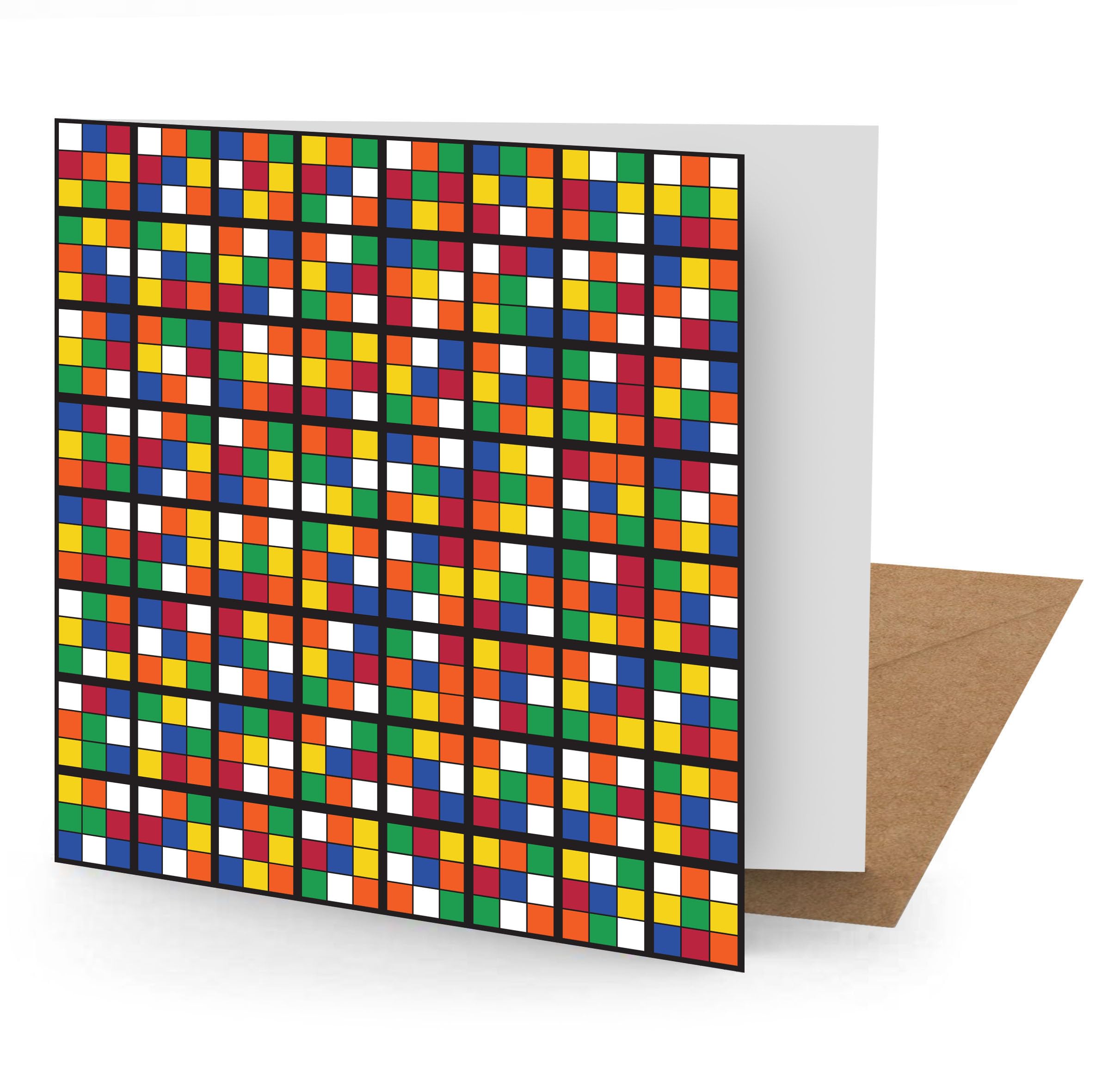 Cube Puzzle Greetings Card Suitable for Birthdays, Thank You, Any Occasion, 15 x 15 cms, Multi-Coloured