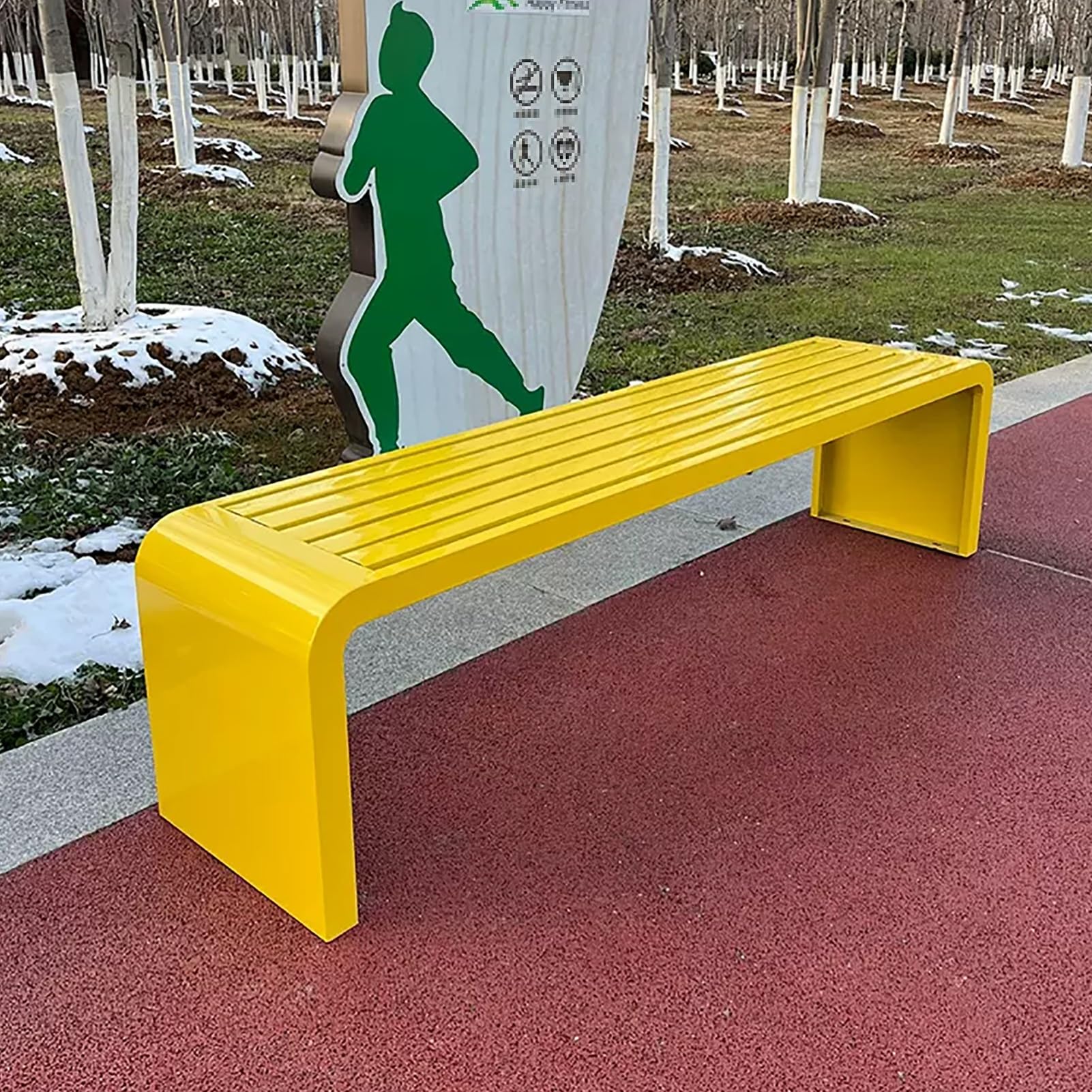 Banquette de parc jaune pour sublimer votre porche, véranda ou pelouse