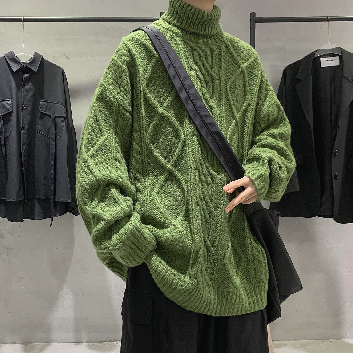 Świąteczny sweter miękki dzianinowy gruby kaszmirowy sweter męski okrągły dekolt zimowy luźny na co dzień sweter z czystego kaszmiru sweter męski w średnim wieku na co dzień dżentelmen na zewnątrz sweter