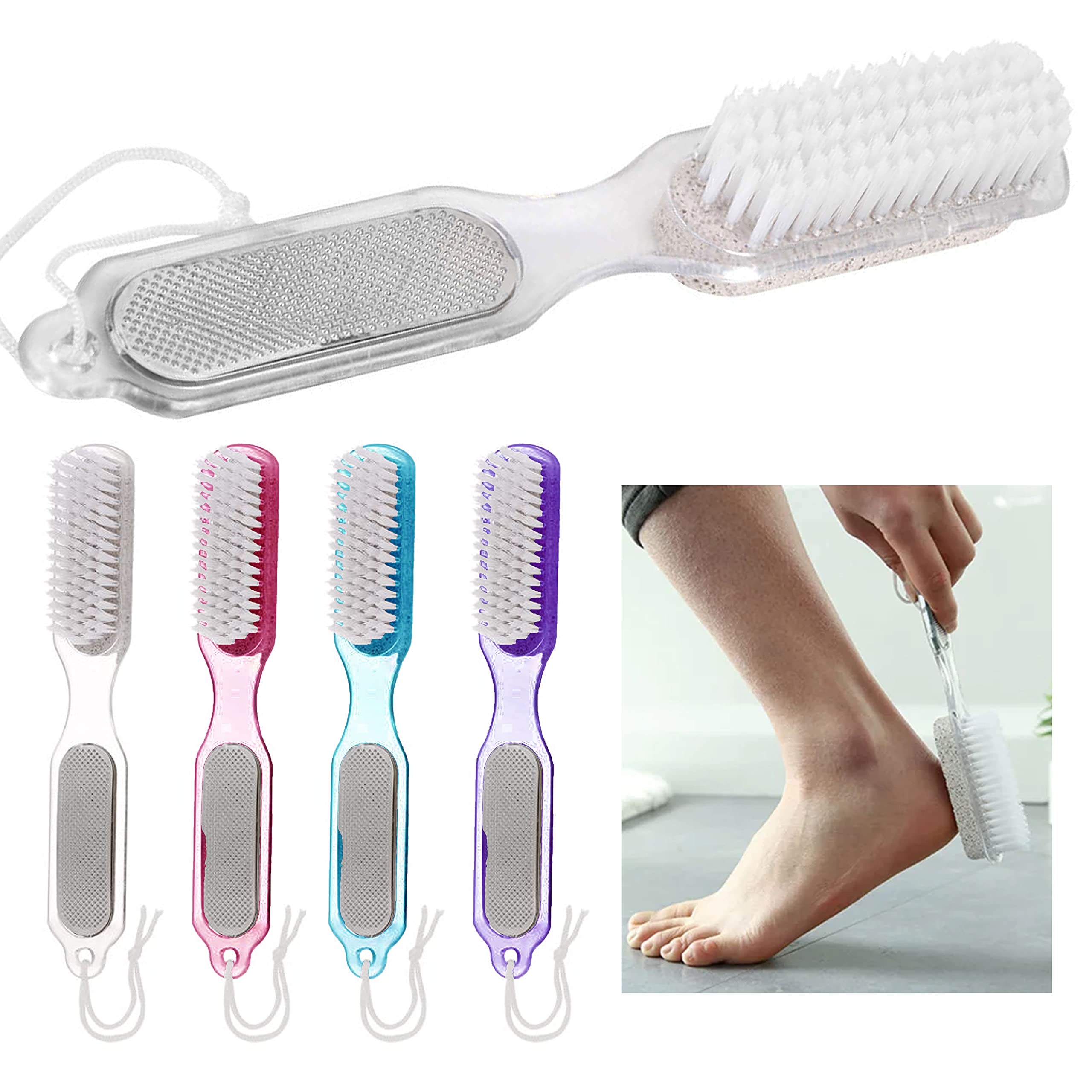 4 Pc Pedicure Brush Callus Remover Pumice Stone Foot File Scraper Scrubber