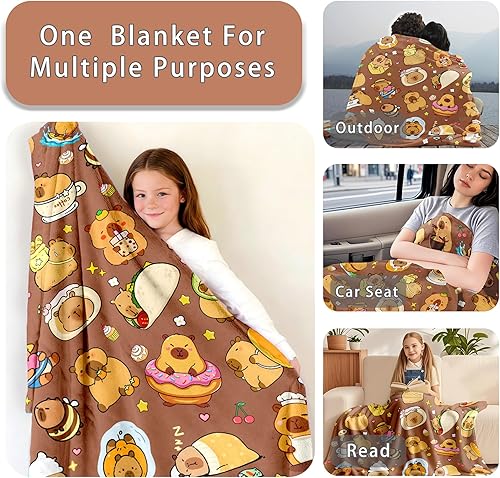 Miniatura 3 de Manta de Capybara Regalos para Niñas Mujeres Amantes de Capibaras Cosas Lindas Capibaras Manta de Tiro Regalos para Niños Adultos Cumpleaños