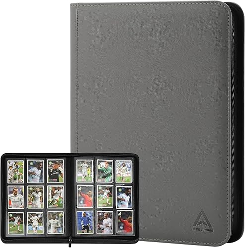 Miniatura 11 de Carpeta de tarjetas con 9 bolsillos, bolsillos de doble cara con 30 fundas, soporte para tarjetas coleccionables con cremallera de alta calidad,