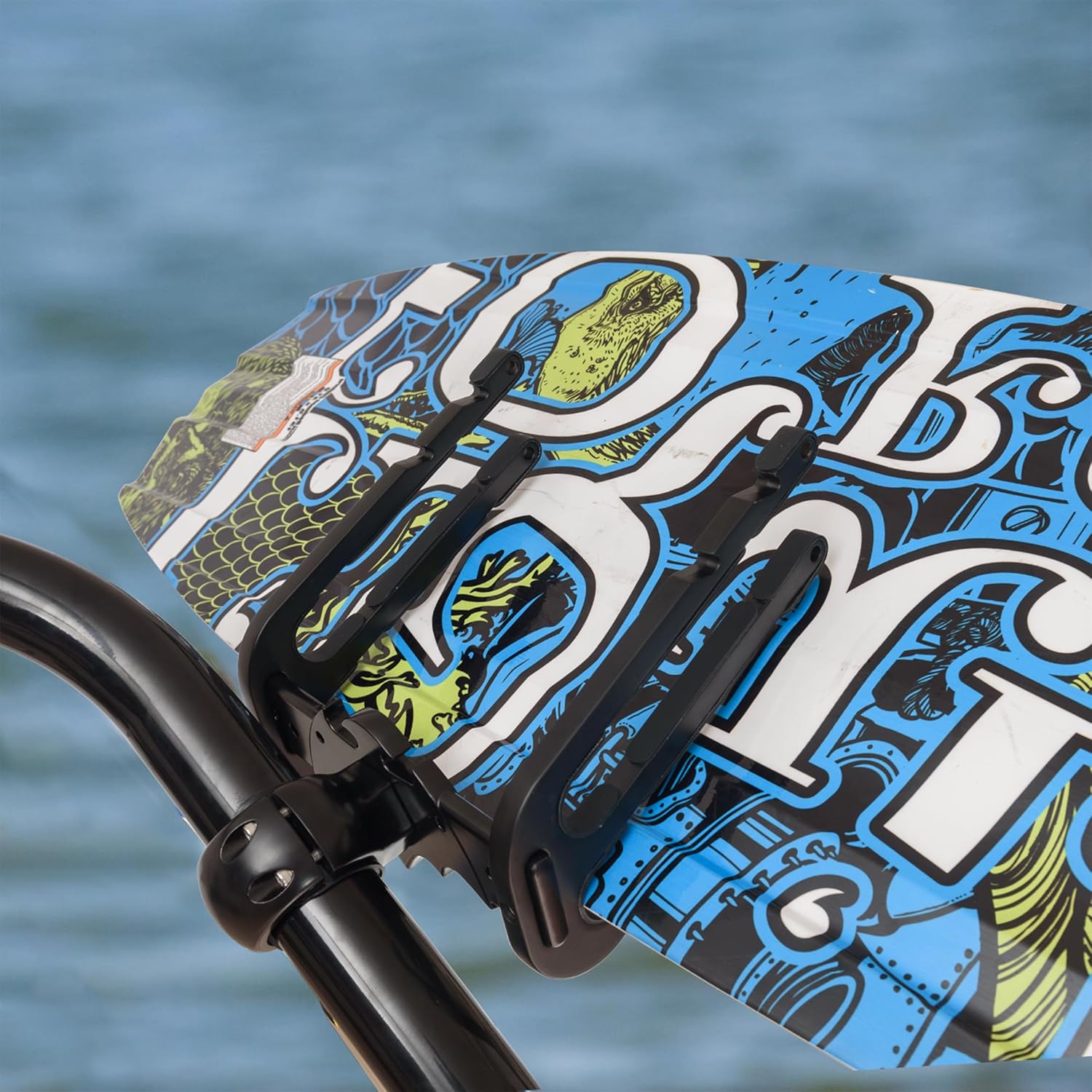 Wakeboard Tower Rack Bat-Style Design – 360° Swivel Adjustable Mount, Fits 1.5"–2.5" Boat Towers, Holds 2 Boards (Wakeboards/Kneeboards/Wakesurf Boards, ≤1.25" Thick), Black Finish