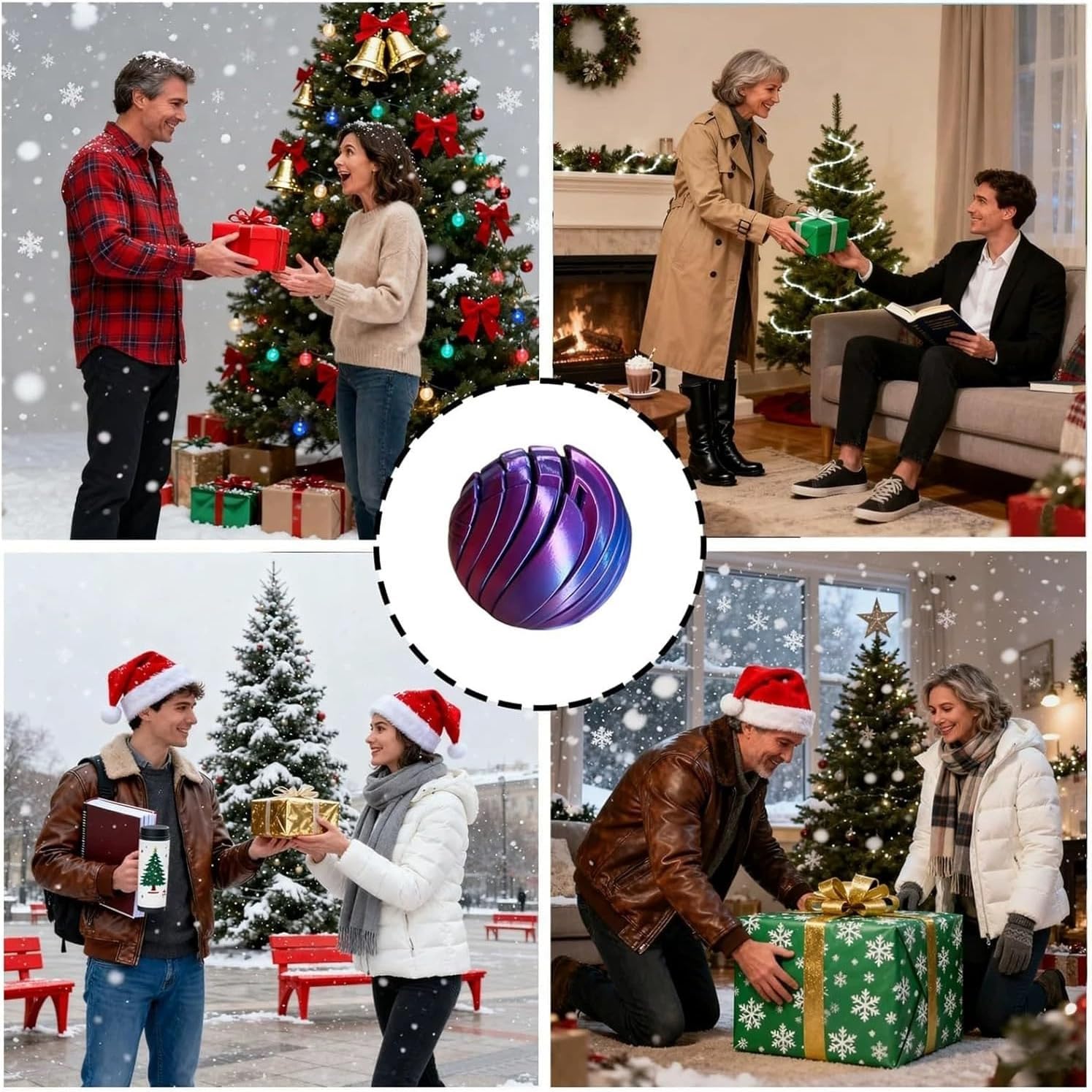 Morphslime Ball, 3D Printed Twisted Sphere Stress Relief Ball Fidget Toys, Impossible Liquid-Like Balls Sensory Fidget Desk Toy for Office & Home, Cool Stuff Toys Gift for Kids Teen Adult (Purple)