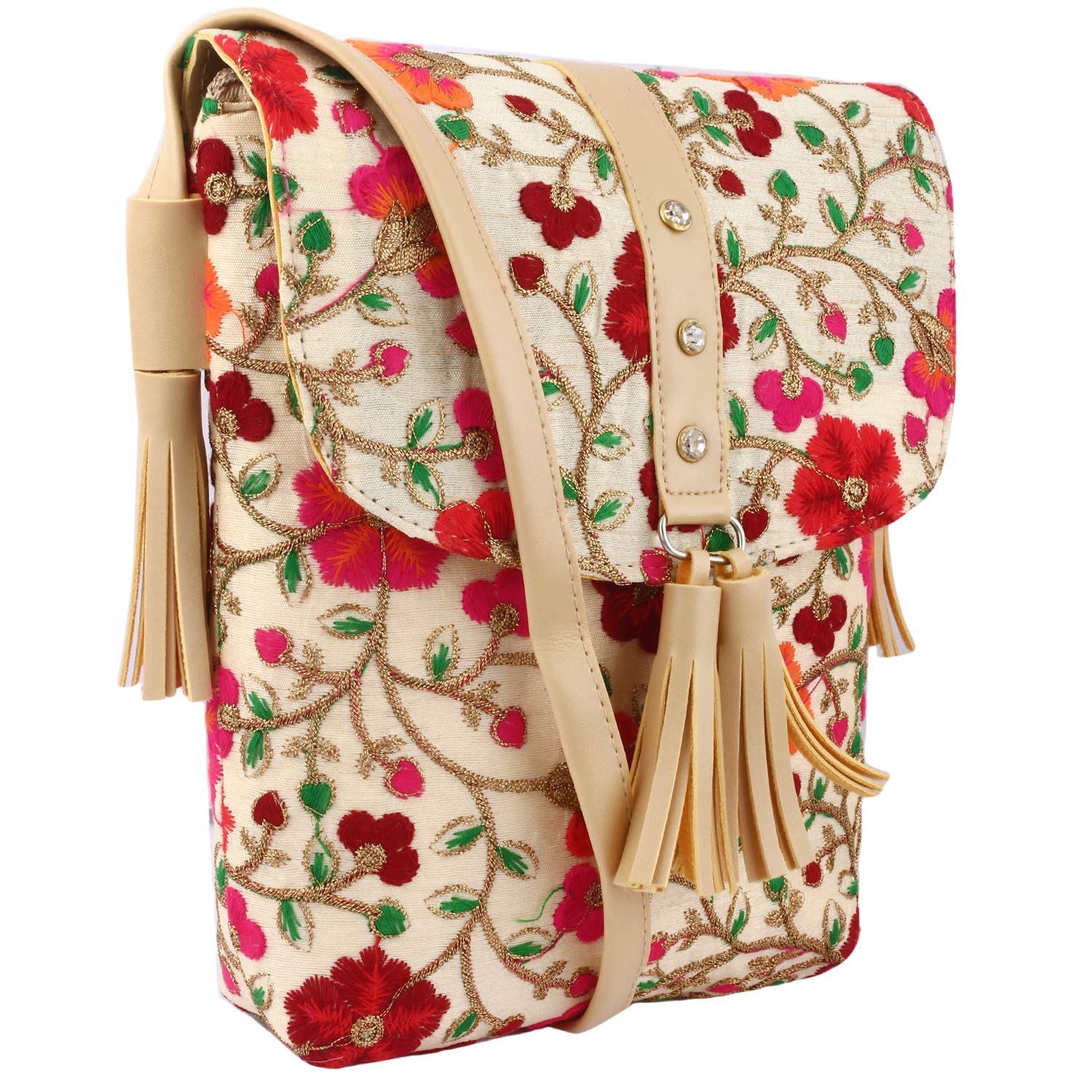 Oh-Teri Sontronix Womens Cotton Silk Cross Body Sling Bag (B07Q6VN65X) Amazon Price History, Amazon Price Tracker