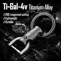 Vista 7 de KeyUnity KM13 Swivel Keychain with D Ring Key Shackle, Titanium Rotatable Key Organizer