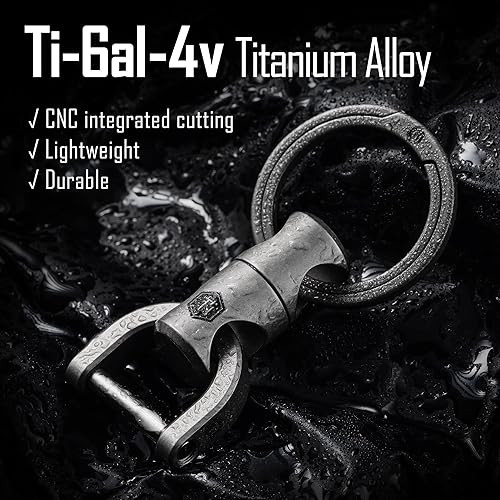 Miniatura 7 de KeyUnity KM13 Swivel Keychain with D Ring Key Shackle, Titanium Rotatable Key Organizer