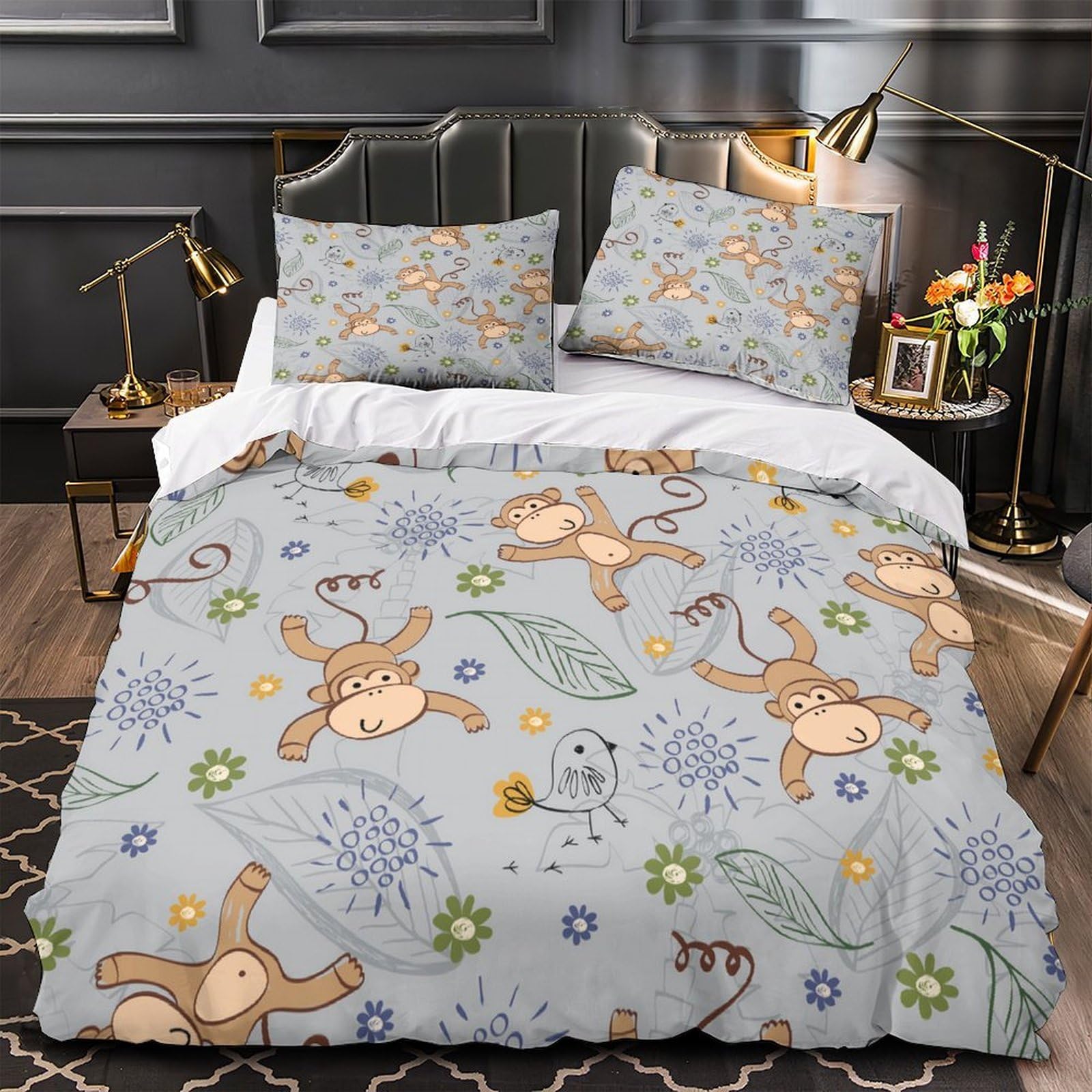 Parure de lit housse de couette 3D microfibre de qualité supérieure King 220x240
