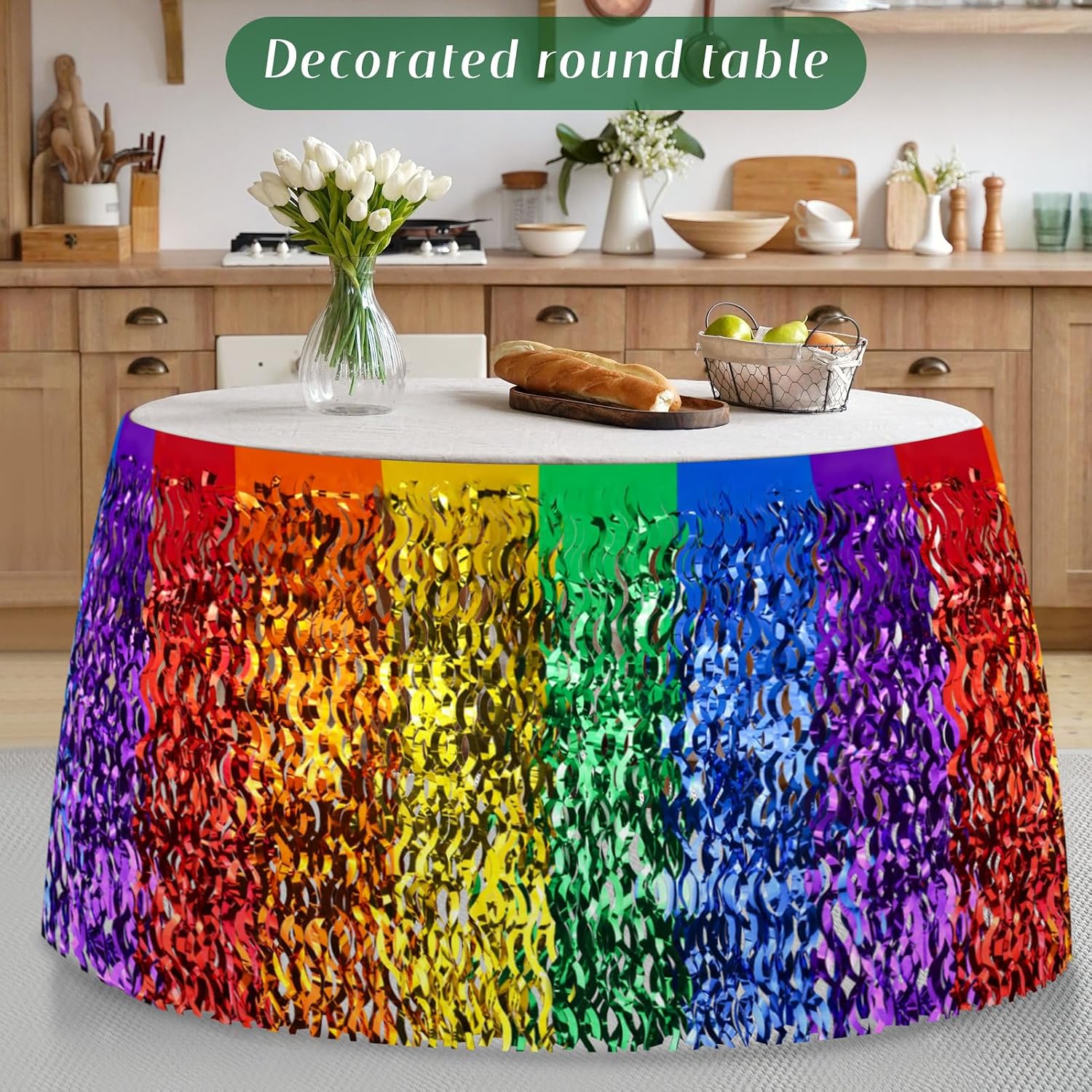 2Pcs Fiesta Party Decorations Table Skirts, 30 * 108 inch
