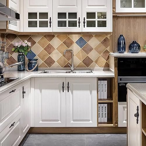 Miniatura 7 de Round Cabinet Knob with Plate - 10 Pack (1-15 Knob and 5-45 Plate), Cabinet Knobs Oil Rubbed Bronze, Rustic Hardwares for Farmhouse Kitchen Cabinet