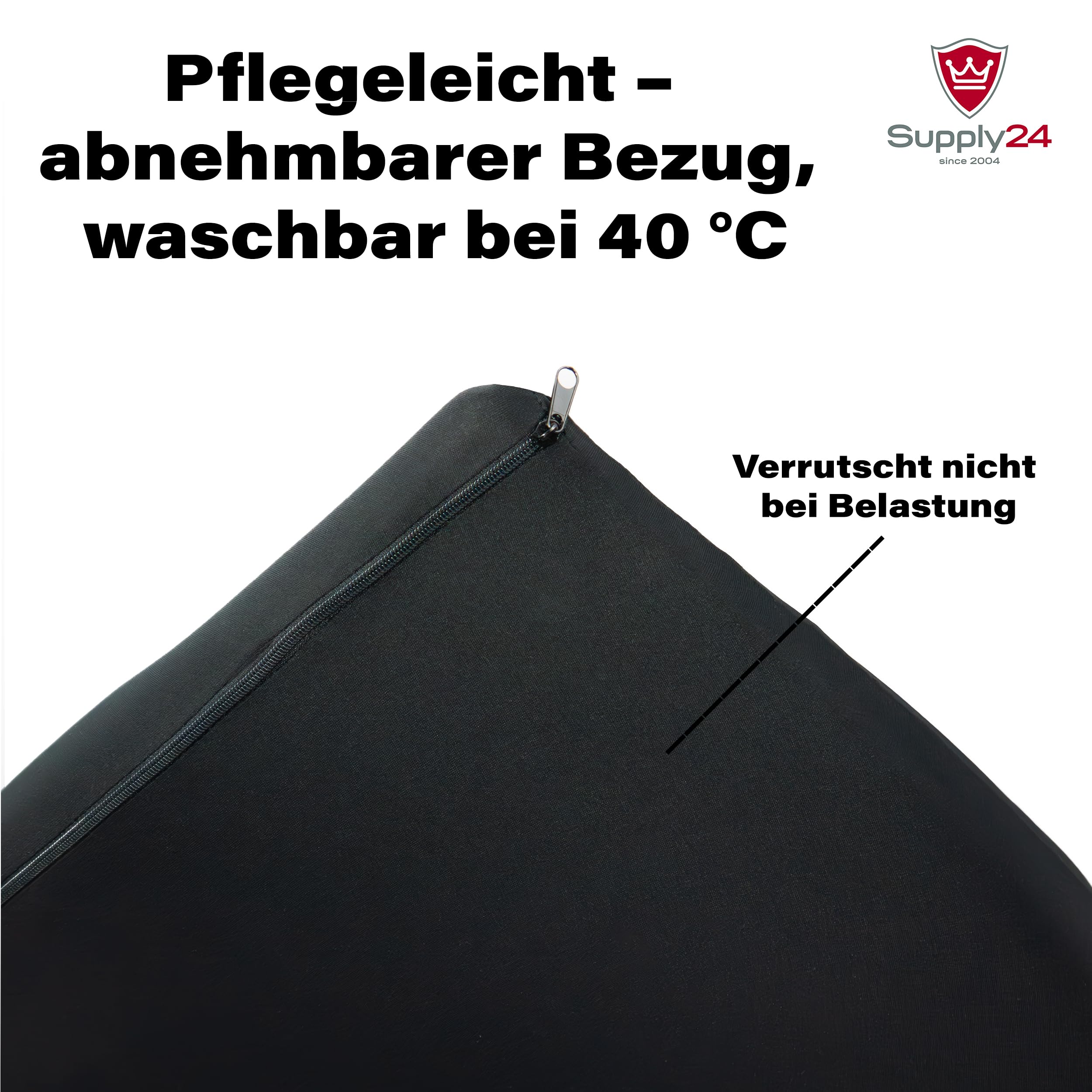 Supply24 Gelschaum Keilkissen 41x38x8 cm Sitzkissen ergonomische Sitzerhöhung Autositzkissen Stuhlkissen Sitzkeilkissen für Rollstuhl Bürostuhl Rückenschmerzen Antidekubitus Entlastung