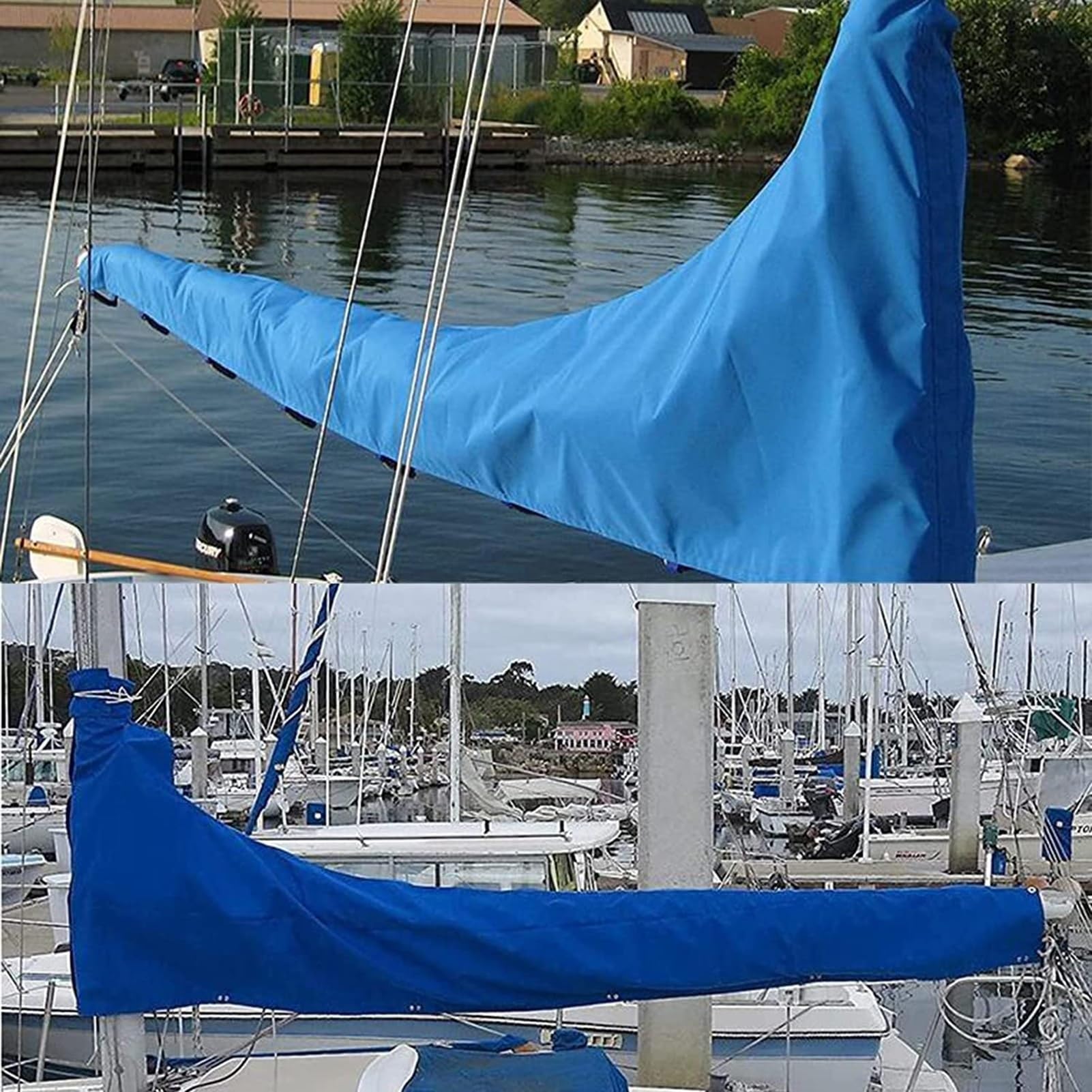 Copertura impermeabile boma randa 600D, copertura barca, per 8-9 piedi, 9-10 piedi, 10-11 piedi, 11-12 piedi, 12-13 piedi, parasole, copertura antineve, vela con boma blu(10-11ft)