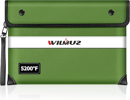 Miniatura 14 de Bolsa de documentos ignífuga con aislamiento térmico de 5200°F con cremallera, 13.9"x10.6" bolsa impermeable e ignífuga con tira reflectante, 8