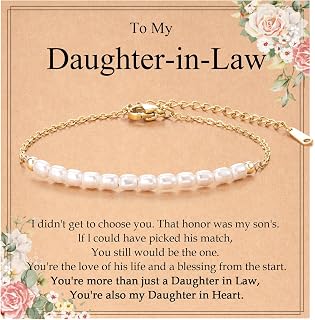 Tarsus Dainty Pearl Bracelet for Women, Gifts for Daughter/Daughter-in-Law, Birthday Christmas Mothers Day Valentines Day