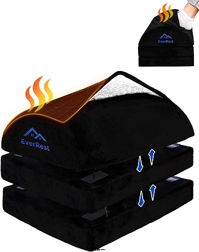 EverRest Reposapiés debajo del escritorio para uso en la oficina, pies más cálidos, 3 alturas ajustables, taburete ergonómico alto para silla de