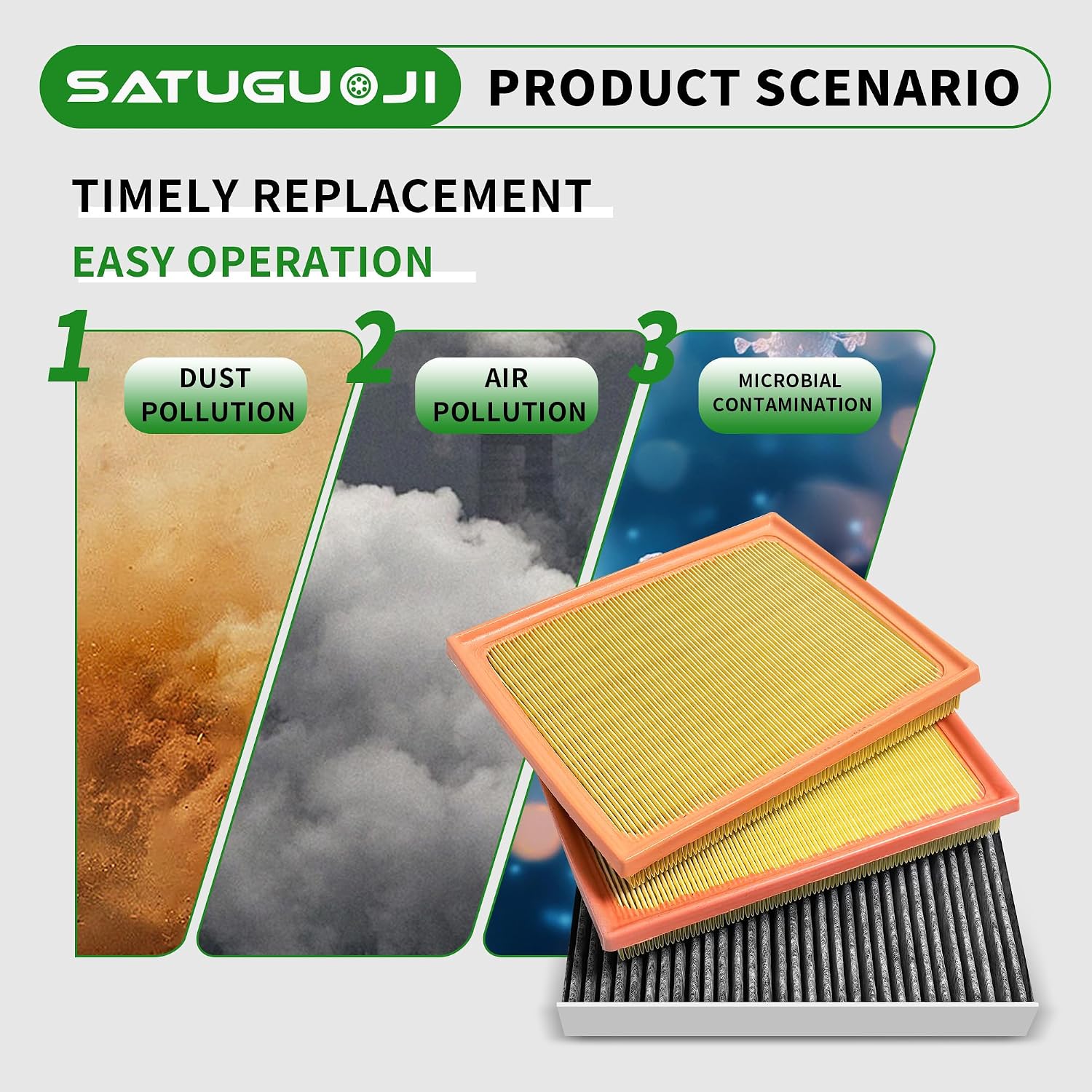 Engine & Cabin Air Filter Fit for Tundra 2022-2025, Sequoia 2023-2025, Replaces 17801-F4010, 871390-C010