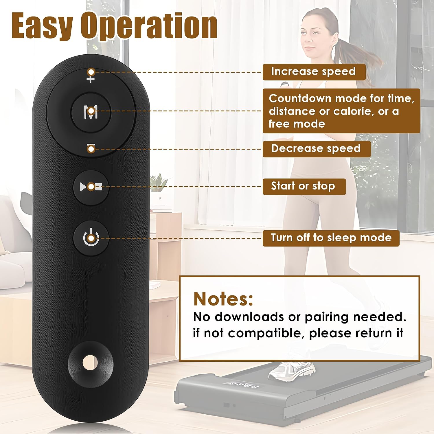 Walking Pad Remote Replacement, Compatible with AD-4000 Plus, DK-38AB-1, UT-38AB IY, DK-38AB-2, Treadmill Remote for Home Small Under Desk Treadmill