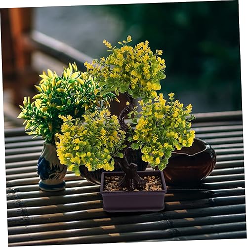Vista 16 de TEHAUX Árbol bonsái artificial, verde, plástico, 15.17 oz