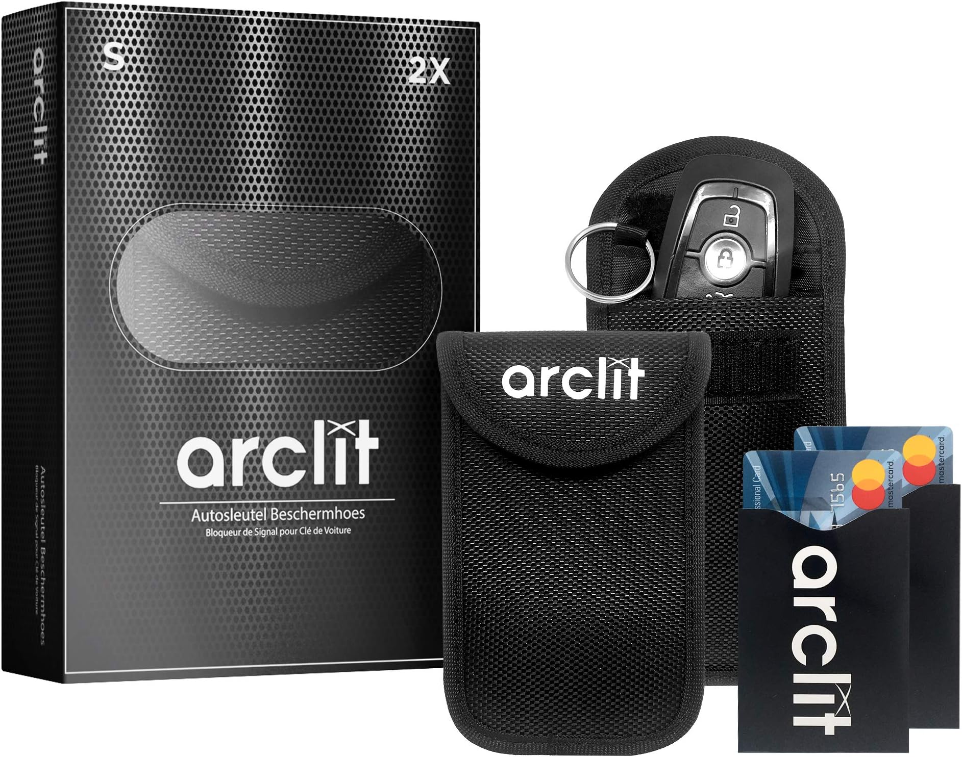 Arclit 2 x Car Key Signal Blocker Case 2 x Card Signal Blocker 4 Pack
