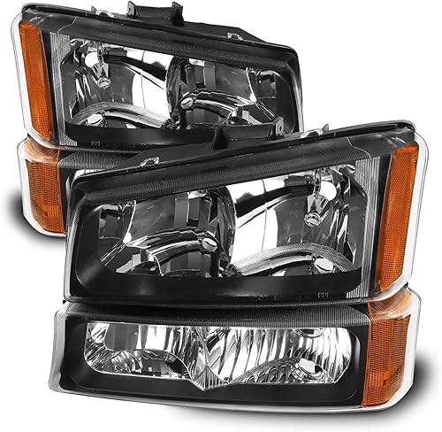 Miniatura 6 de AKKON - Para Chevy Silverado Avalanche OE 2003-2006 reemplazo de faros cromados conductor+faros delanteros de pasajero par