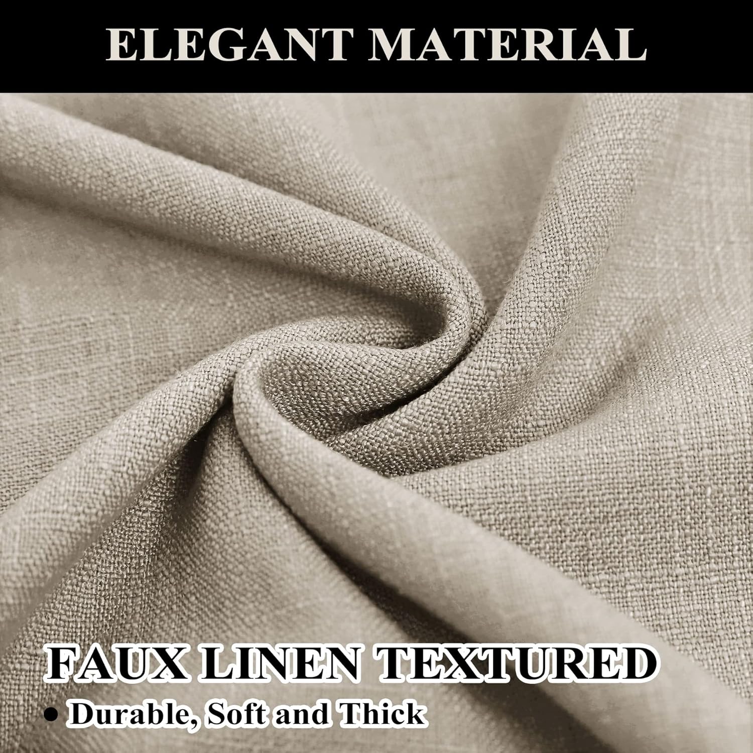 Fcosie 50" W x 96" L Linen Blackout Curtains Pinch Pleat Curtains for Sliding Patio Door Thermal Insulated Curtain Panel Drape for Traverse Rod and Track, 1 Panel, Birch