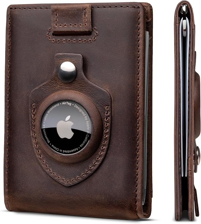 SERMAN BRANDS RFID Blocking Slim Bifold Genuine Leather Minimalist Wallet