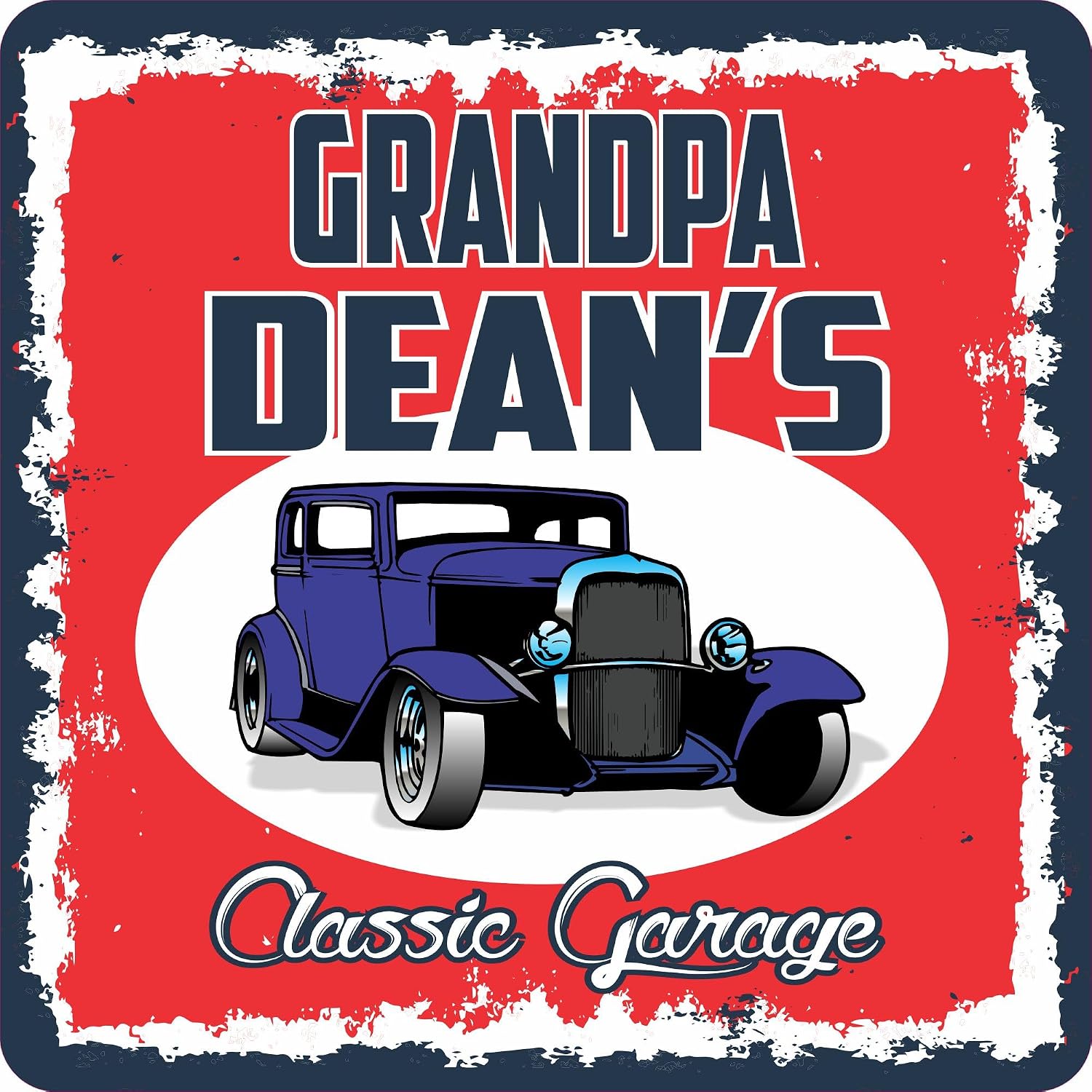 Custom Classic Garage Sign – Personalized Vintage Car Wall Art for Workshop, Man Cave, or Auto Lover’s Gift