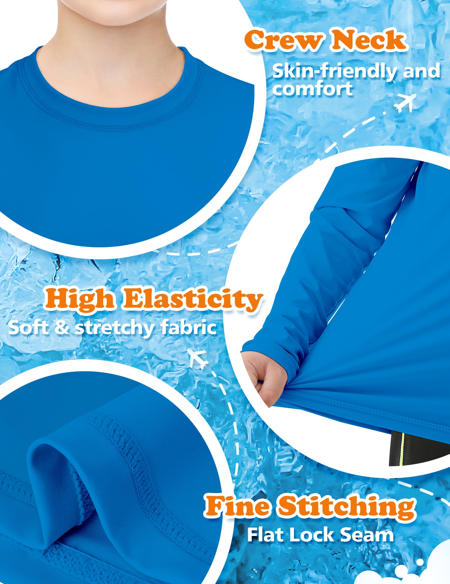 Camiseta de natación con protección solar UPF 50+ para niños, de manga larga, de secado rápido, para pesca, para niños y jóvenes, tallas 2T-16 años