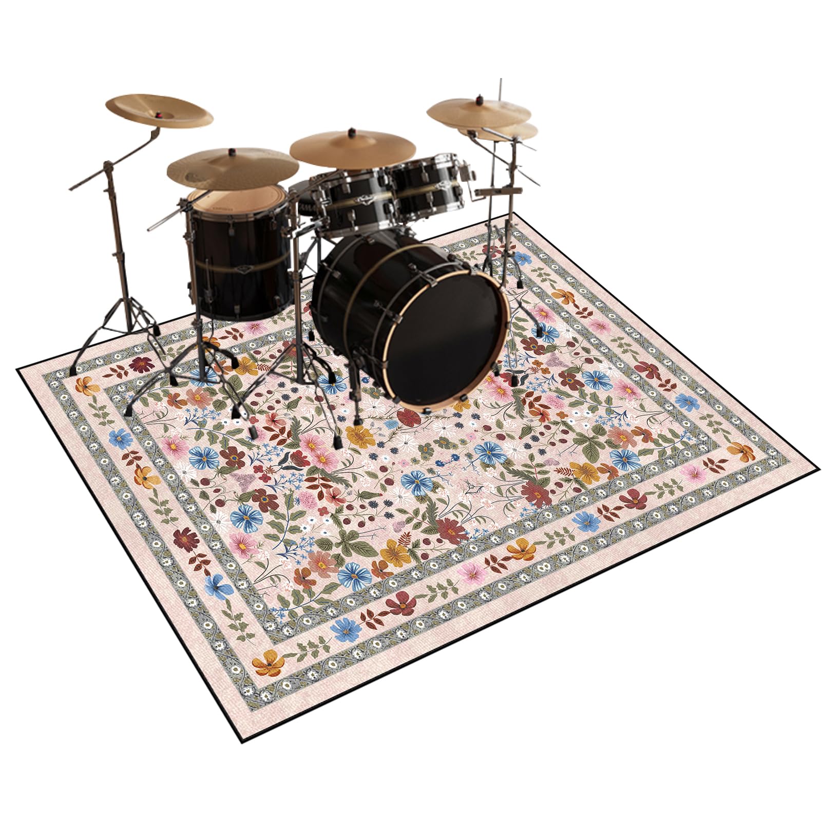 Schlagzeugteppich Drum Teppich Schallschutz Akustik Teppich Schallschutzmatte Drum Rug Drum Matte Drumteppich rutschfeste Trommel Teppiche, Für Bass Drum Snare Schlagzeug Teppich 160 x 120 cm