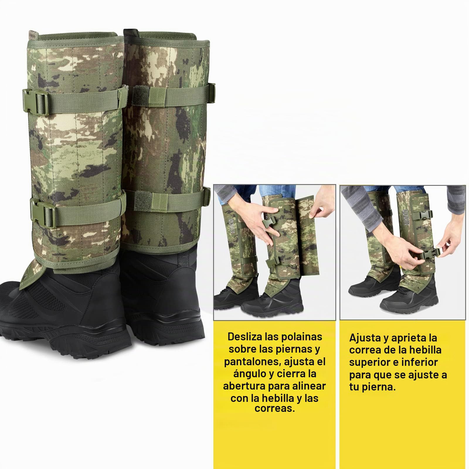 QOGIR Polainas de serpiente para cazar: protectores de serpiente duraderos, polainas de serpiente para hombres y mujeres, protección contra mordeduras de serpiente para la parte inferior de las