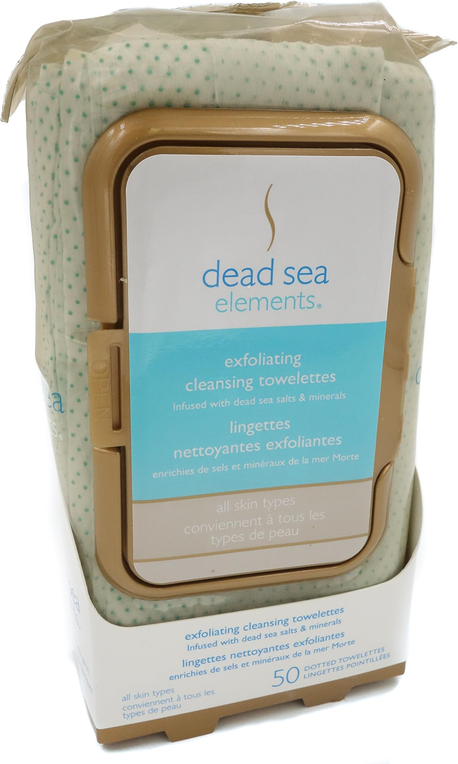 Dead Sea Elements Exfoliating Cleansing Towelettes-50 ct.