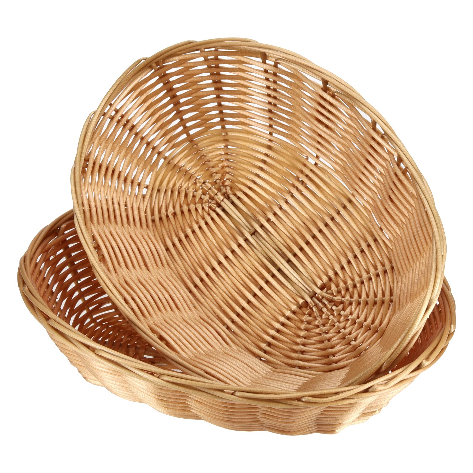 FUNSUEI Lot de 18 corbeilles à pain ovales en plastique - 23 x 15 x 6,5 cm - Corbeille à pain tressée ovale
