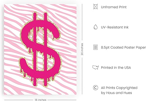 Miniatura 2 de HAUS AND HUES Póster rosa de preppy para pared, bonitos pósteres para estética de habitación, obra de arte de moda para habitación de adolescentes y