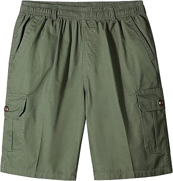 Mens Summer Cargo Shorts Casual Multi Pockets Bermuda Shorts Cotton Combat Jogging Shorts Half Pants Elastic Waist