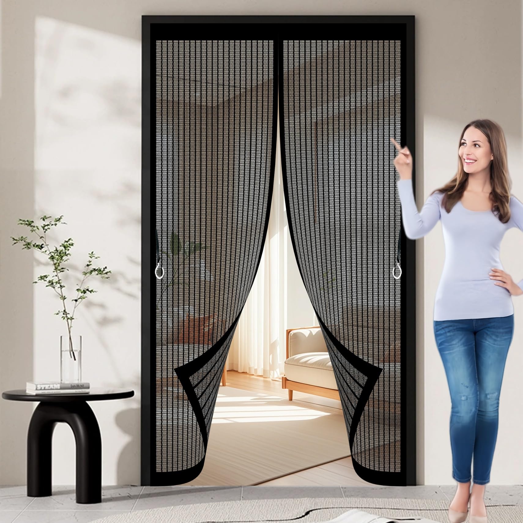 Moustiquaire porte aimantée pour bloquer les insectes et aérer sans piqûre