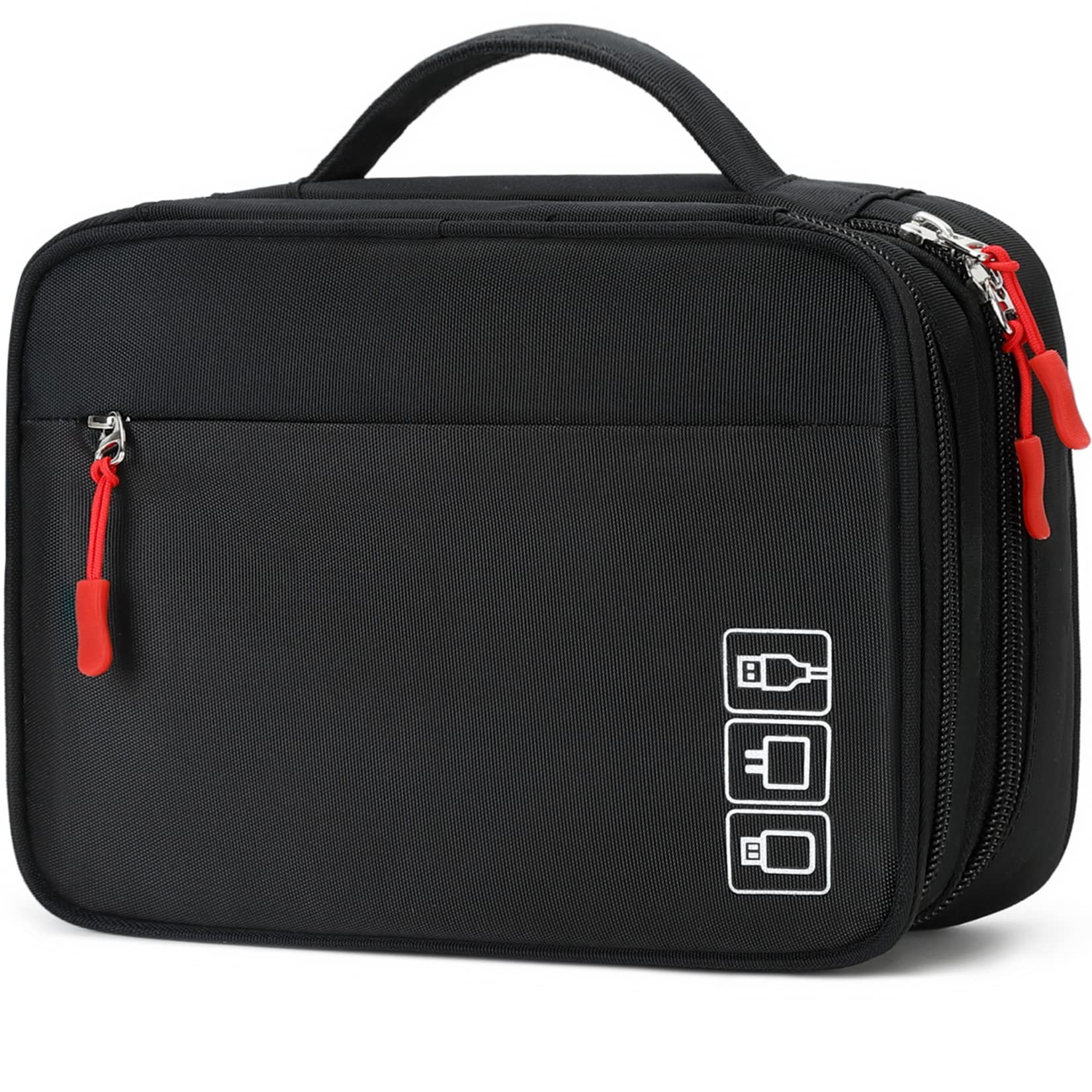 Pochette Organisatrice électronique Anti-chocs - 18,5x14x2 Cm, Nylon Imperméable, Pour Câbles, Disques Durs