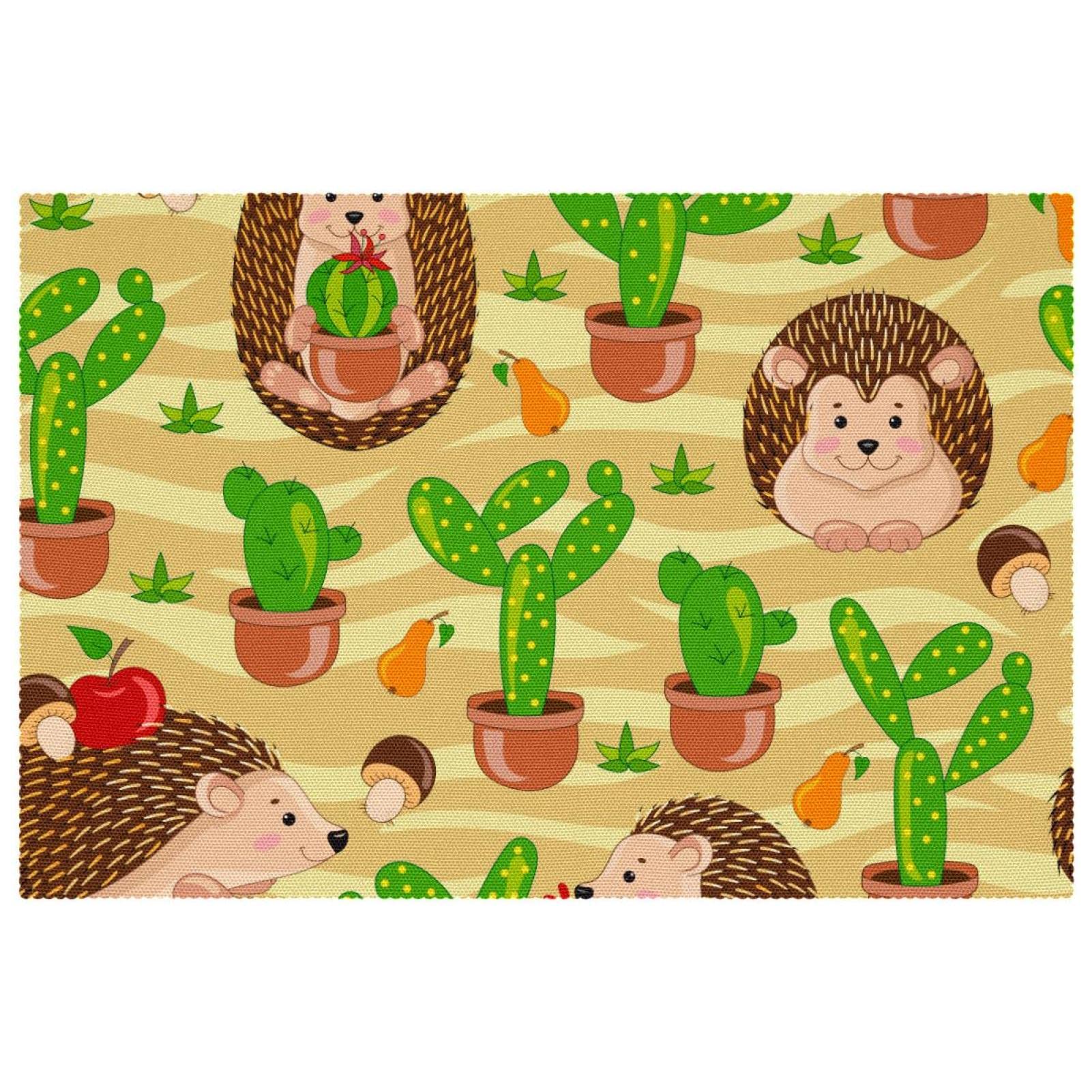 Sets de table hérisson et cactus de salle à manger pour repas conviviaux en famille lot de 6