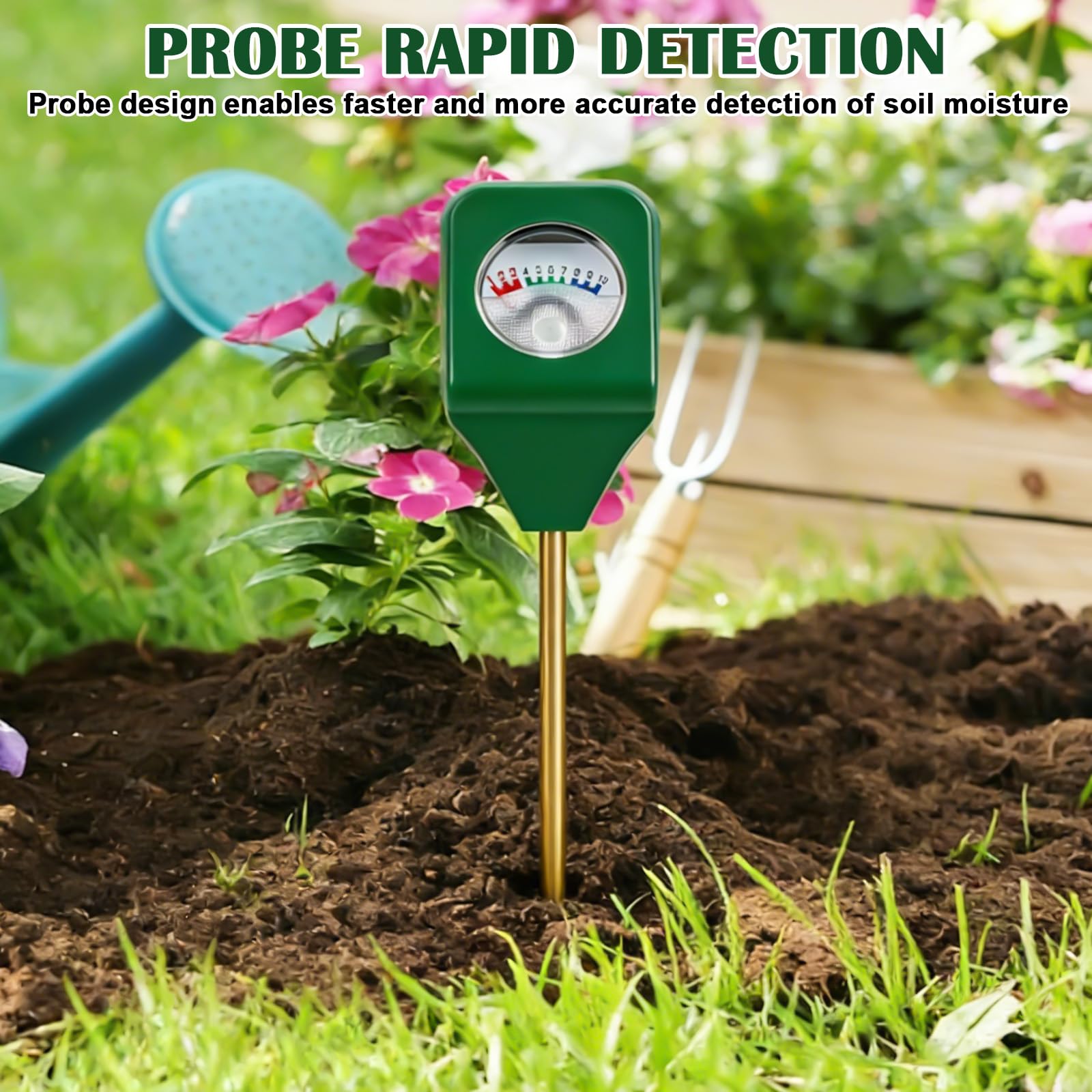 GBKDQQ 4 unidades medidor de humedad para plantas, medidor de humedad del suelo, sin pilas, higrómetro para jardín y agricultura, probador de suelo, indicador de riego