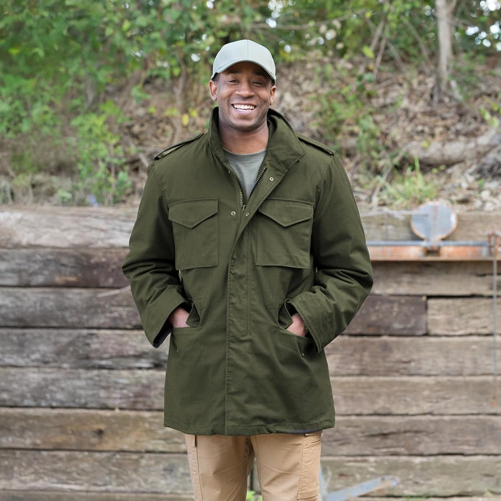 ジャケット・アウター AP studio Oversized military jacket Propper Men's M65 Field Coat, Olive, Small Regular : Amazon