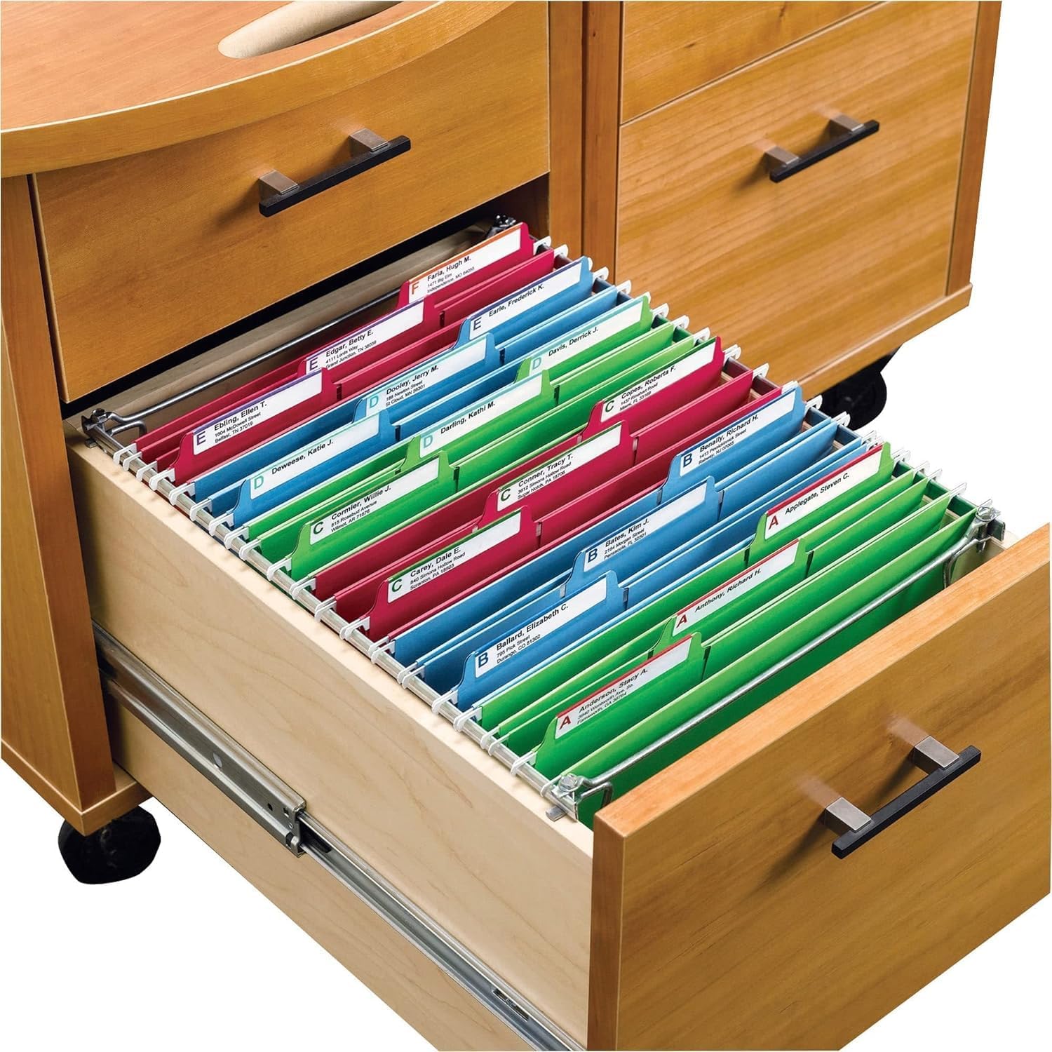 Metal Hanging File Folder Frames (Set of 2)- Adjustable Length 23" to 27", Letter Size (9" High x 12" Wide), Compatible with Major Vertical File Brands