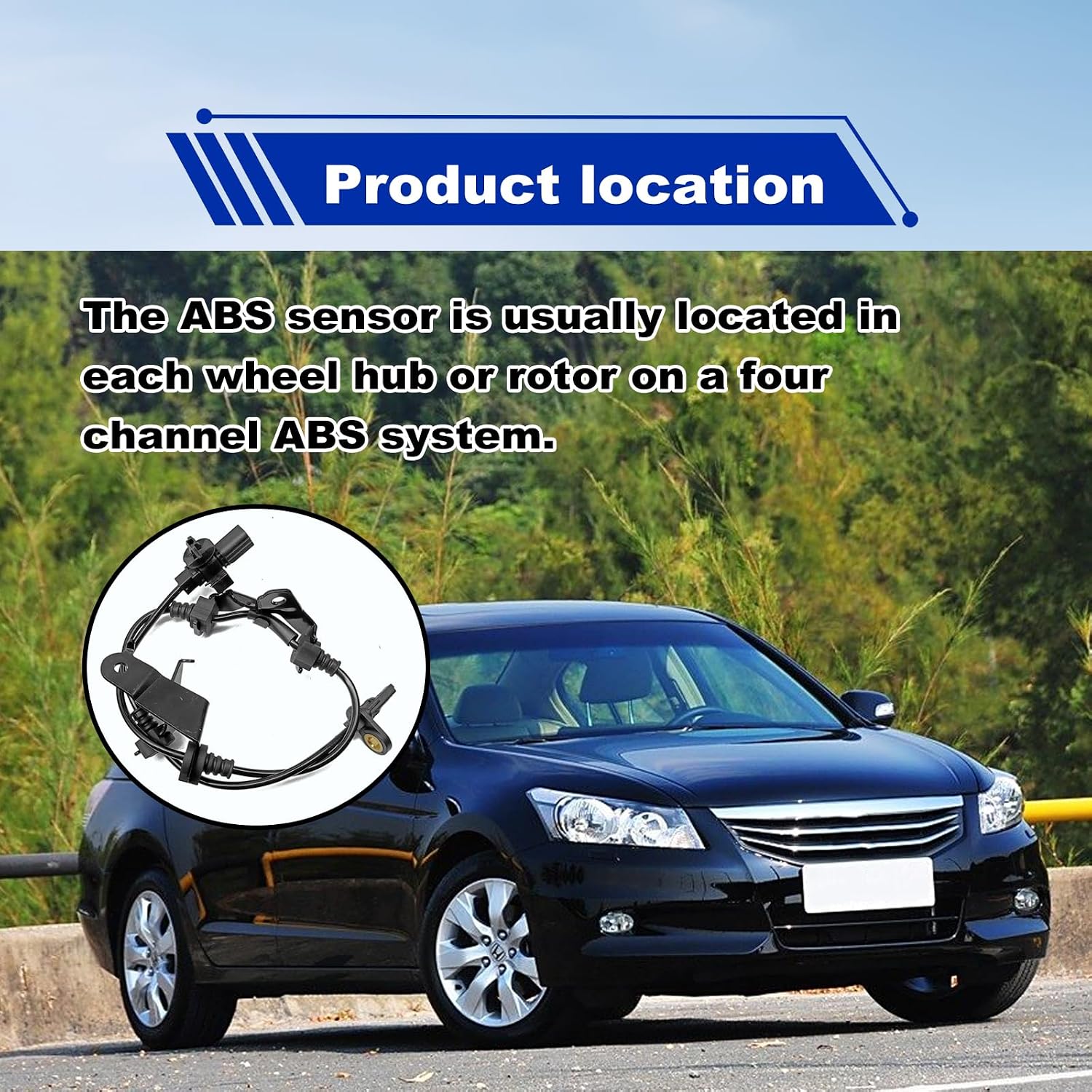 Pleoos Front Right ABS Wheel Speed Sensor Compatible with CR-V TSX Accord Crosstour 2008-2014 L4 V6 2.4L 3.5L Replace 57455-TA0-A01 ALS1553