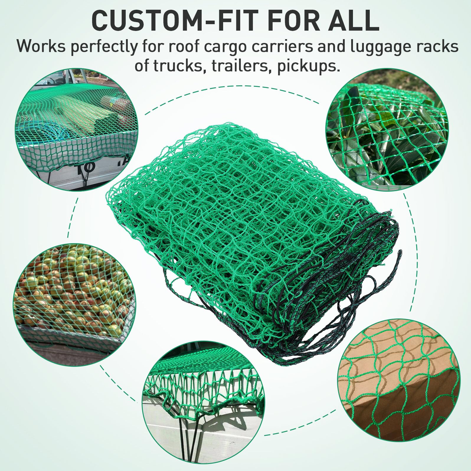 Didiseaon Rete di Carico per Pick-up 2x3 M in Nylon con Ganci | Resistente All'abrasione, Uso in Ogni Stagione, per Bagagliaio e Portapacchi