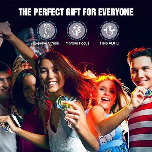 Miniatura 5 de INNÔPLUS Fidget Spinner, juguetes Fidget para adultos y niños, Fidget Spinners y Fidget Slider 2 en 1, juguetes para TDAH para aliviar el estrés,