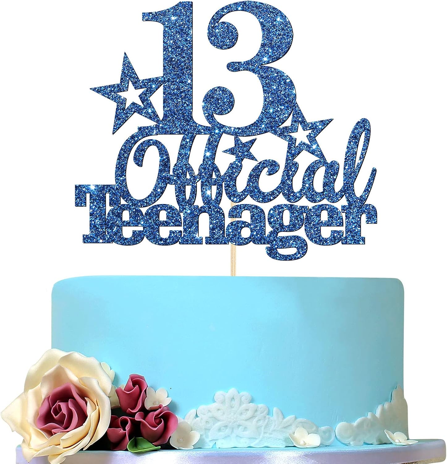 Amazon.com: Deep Blue 13 Official Teenager Birthday Cake Topper for Boy ...