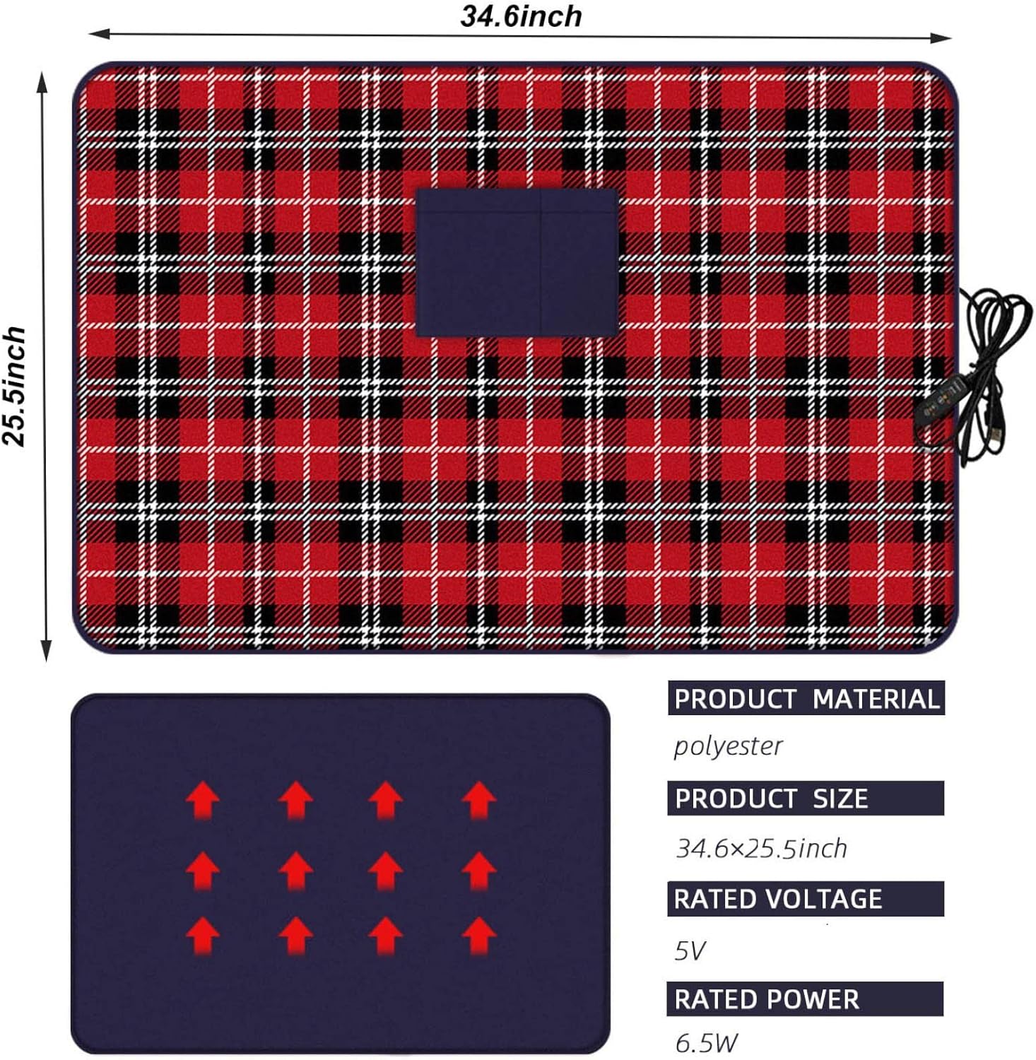 review Hopeg Electric Throws, Winter Office Nap Electric Blanket , Portable 5V USB Electric Heated Car Office Use Winter Warm Blanket Cover Heater, Timing Function, Promote Blood Circulation