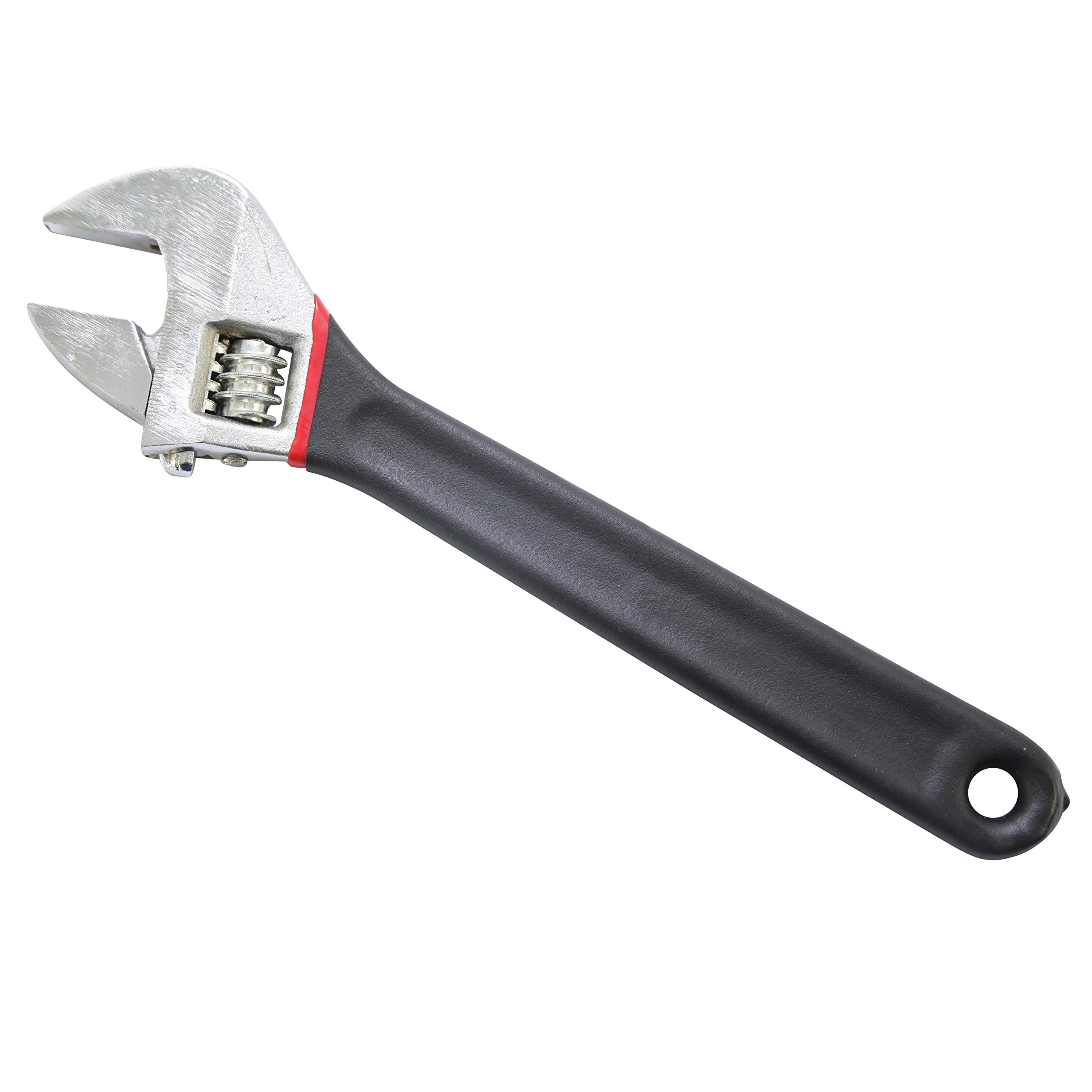 SuperGift.com 12" Adjustable Wrench with Soft Grip Handle, Extra Wide Adjustable Spanner, Precise Jaw Design Grips Tight, Plumbing Wrench, Hand Tools (12Inch Wrench Adjustable with Rubber Handles)