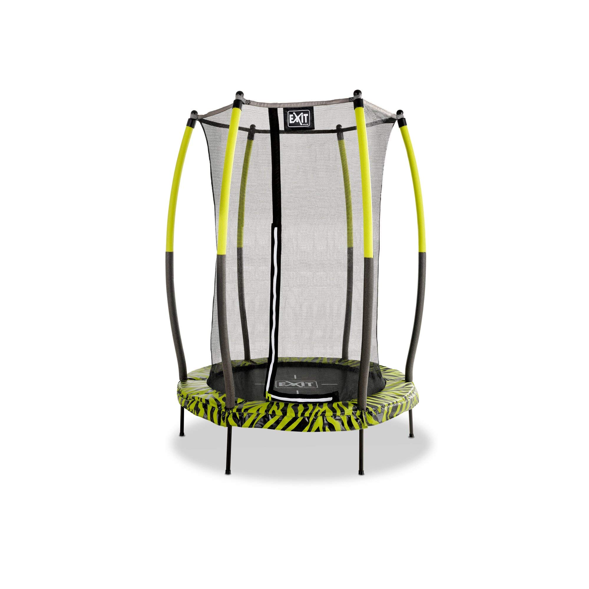EXIT ToysTiggy Junior Trampoline - For Toddlers - For Indoor and Outdoor Use - With Elastics for Smooth Bounce - Unique Design - ø55" - Black/Green