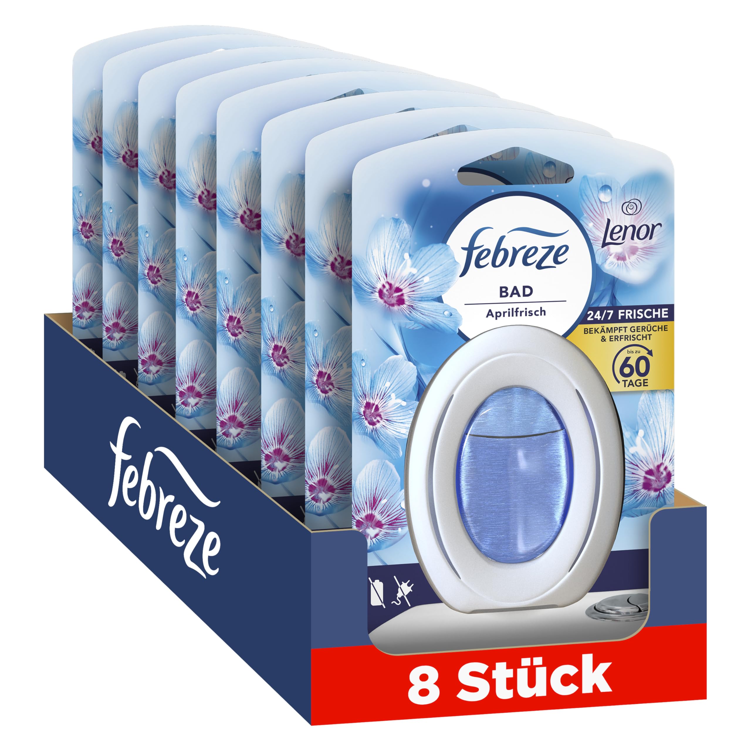 Febreze Bad Lufterfrischer Aprifrisch, 8 Stück